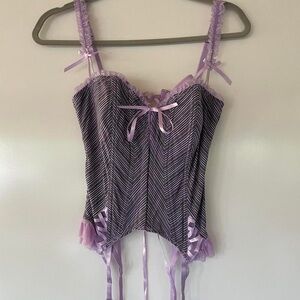 Elegant Purple Striped Women's Top